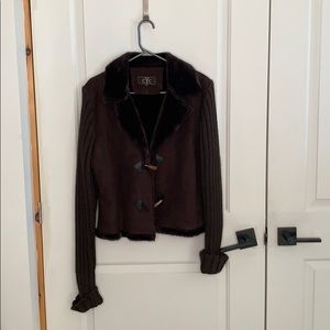 Sweater like suede like jacket and type